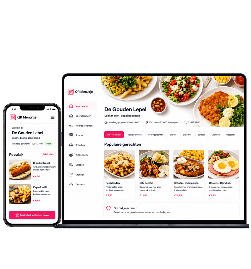 QR Menu aanmelden